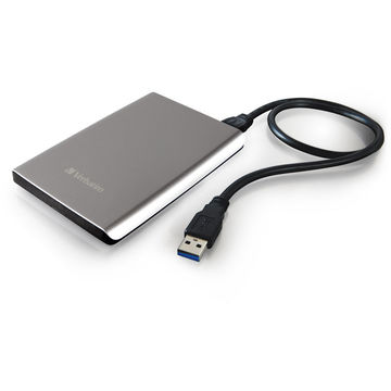 Hard disk extern Verbatim Store n Go Ultra Slim, 500GB, 2.5 inch, USB 3.0, argintiu