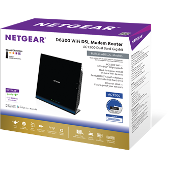 Router wireless Netgear WiFi DSL Modem Router FR Dual Band D6200