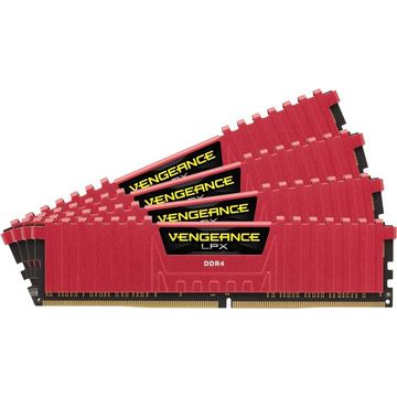 Memorie Corsair CMK16GX4M4A2800C16R Vengeance LPX Red 4x4GB 2800MHz DDR4 CL16