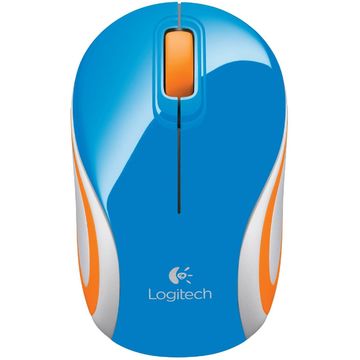 Mouse Logitech Mini Wireless M187, optic, albastru