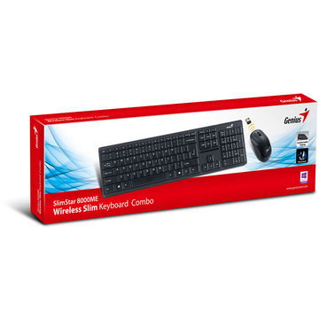 Tastatura Genius SlimStar 8000ME Wireless + mouse optic