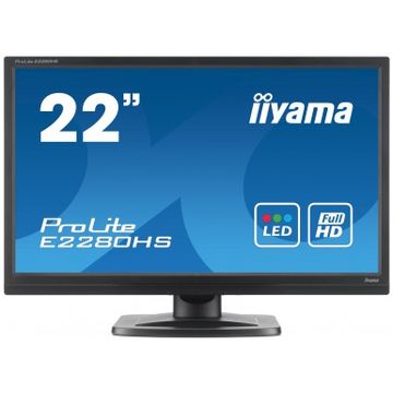 Monitor LED Iiyama ProLite E2280HS-B1, 21.5 inch, 1920 x 1080 Full HD, negru