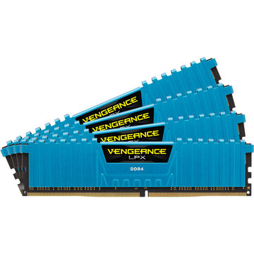 Memorie Corsair CMK16GX4M4A2800C16B Vengeance LPX Blue, 4x4GB 2800MHz DDR4 CL16