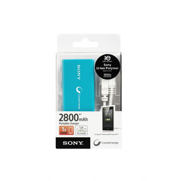 Baterie externa Sony acumulator extern Power Bank CP-V3L, 2800mAh, Albastru