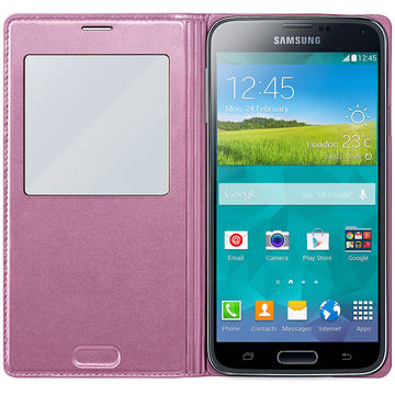Husa Samsung husa S-View EF-CG800BPEGWW pentru Galaxy S5 Mini, roz