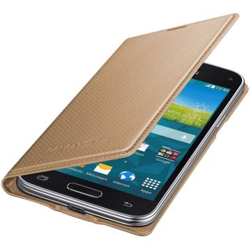 Husa Samsung husa Flip EF-FG800BDEGWW pentru Galaxy S5 Mini, aurie