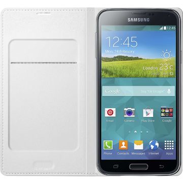 Husa Samsung husa Flip Wallet EF-WG900BHEGWW pentru Galaxy S5 G900, alba