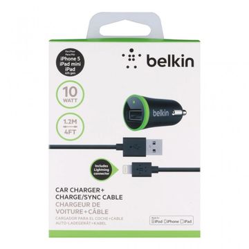 Belkin incarcator auto F8J078BT04-BLK cu cablu Lightning, 2.1A