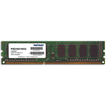 Patriot Signature 8 GB DDR3, 1600 MHz, CL 11, DIMM, Non-ECC