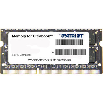Memorie laptop Patriot Signature 8 GB DDR3, 1600 MHz, CL 11, SODIMM, NonECC