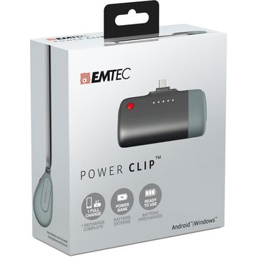 Baterie externa EMTEC acumulator extern Power Bank Clip ECCHA26U400AN, 2600mAh
