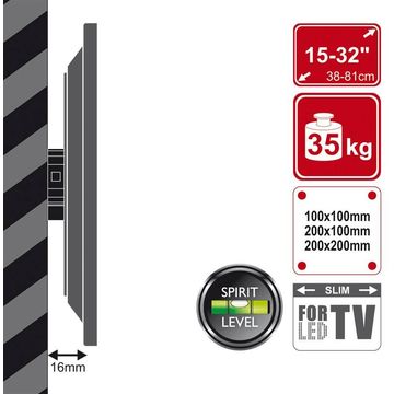 4World Suport perete pentru LCD 15''-32'' autonivelare, max 35 kg, negru