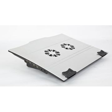 Gembird cooler notebook NBS-5 17 inch + hub USB, argintiu