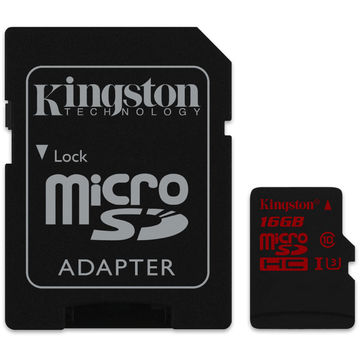 Card memorie Kingston SDCA3/16GB Micro SDHC 16GB Class UHS-I 3 + adaptor SD