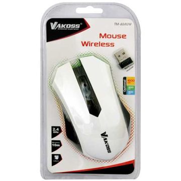 Mouse Vakoss , TM-658UW, optic, wireless, 1600 dpi, 4D, alb
