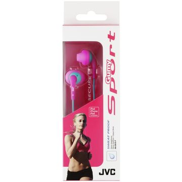Casti JVC Gummy Sport HA-EN10-P, intraauriculare, roz