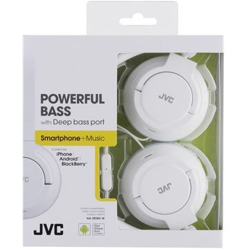 Casti JVC HA-SR185-W, tip DJ, pliabile, microfon, albe