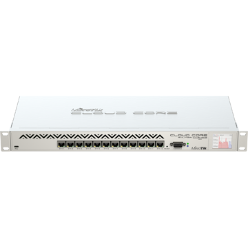 Router MIKROTIK CCR1016-12G L6 16xCore 1.2GHz 2GB RAM, 12xSFP, 1xSFP+ Rack 19'', LCD