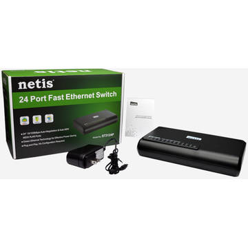 Switch NETIS ST3124P, 24 porturi x 10/100Mbps