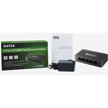 Switch NETIS ST3105S, 5 porturi x 10/100Mbps