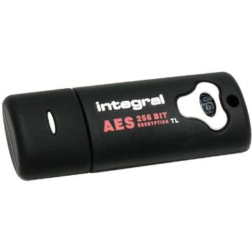 Memorie USB Integral Memorie USB Crypto, 8 GB, USB 2.0, criptare AES 256-bit, FIPS 197