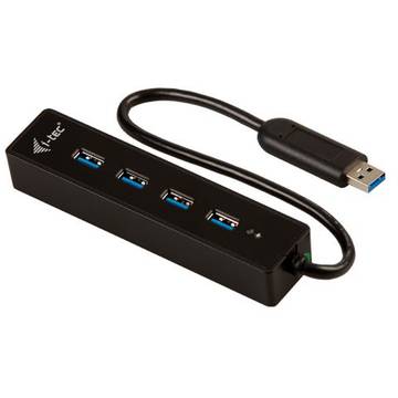 iTec HUB 4-port. USB 3.0 Advance fara adaptor alimentare, cu porturi USB, negru