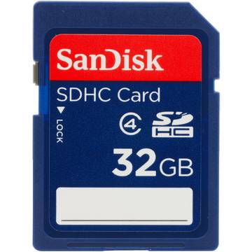 Card memorie SanDisk micro SDHC, 32 GB, clasa 4 + Adaptor