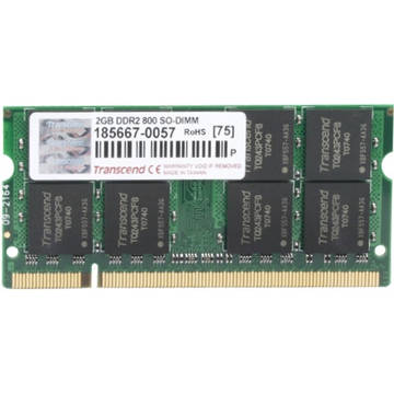 Memorie laptop Transcend JM800QSU-2G, SODIMM, 2GB DDR2, 800 MHz, CL6, 1.8V