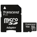 Card memorie Transcend Micro SDHC 16 GB, clasa 10, UHS1, cu adaptor