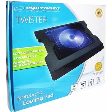 ESPERANZA Cooling pad Twister  EA122, 1 ventilator