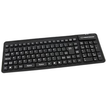 Tastatura ESPERANZA silicon EK113 USB / PS2, 108 taste, Flexibila, Negru