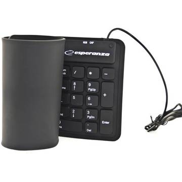 Tastatura ESPERANZA silicon EK113 USB / PS2, 108 taste, Flexibila, Negru