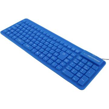 Tastatura ESPERANZA silicon EK126B USB / OTG, 108 taste,  Flexibila, Albastru