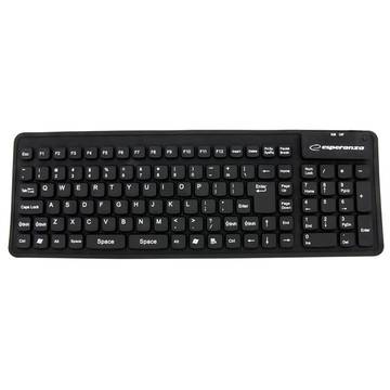 Tastatura ESPERANZA silicon EK126K USB / OTG, 108 taste, Flexibila, Negru