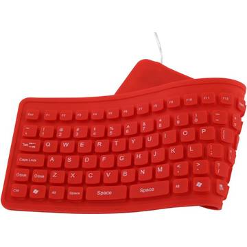 Tastatura ESPERANZA silicon EK126R USB / OTG, 108 taste, Flexibila, Rosu
