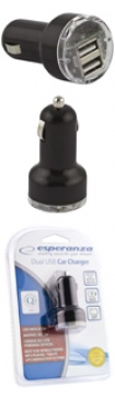 ESPERANZA Incarcator auto - 2 x USB |iPhone| DC 12/24V | 5V | 2100mA
