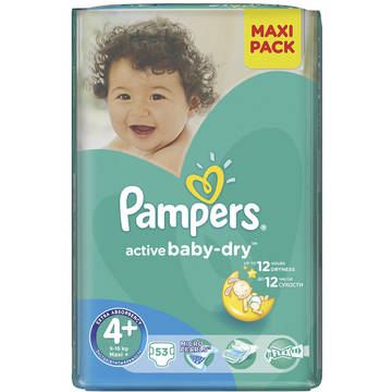 PAMPERS Scutece Active Baby 4+ Value Pack 53 buc