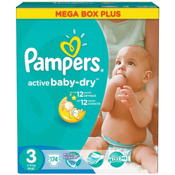 PAMPERS Scutece Active Baby 3 Mega Box Pack 174 buc