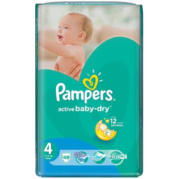 PAMPERS Scutece Active Baby 4 Value Pack 49 buc