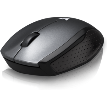 Mouse V7 MV3050200-8EB , optic LED, wireless, 1600 dpi, argintiu/ negru