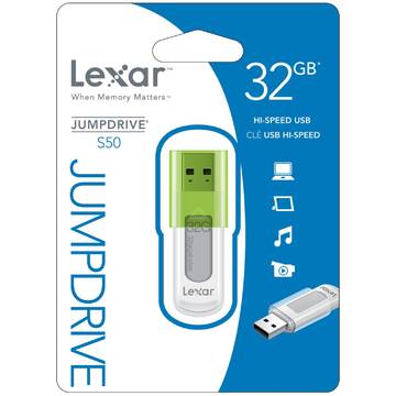 Memorie USB Lexar Memorie USB JumpDrive S50, 32 GB, USB 2.0