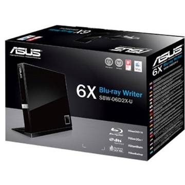 Asus Unitate optica externa Blu-Ray Combo SBW-06D2X-U, USB2.0, negru