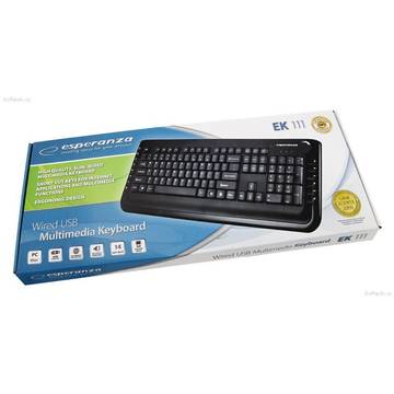 Tastatura ESPERANZA Dallas, multimedia, USB, neagra
