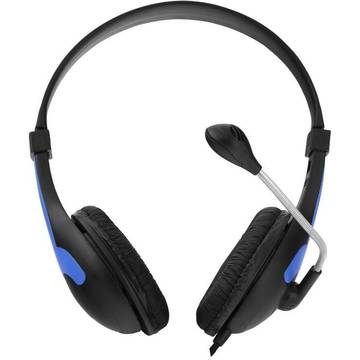 Casti ESPERANZA Rooster EH158B, stereo, cu microfon, negru/ albastru