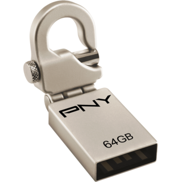 Memorie USB PNY Memorie USB Micro Hook Attache Metal, 64 GB, USB 2.0