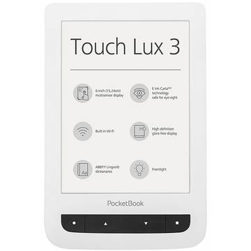 eBook Reader PocketBook Touch Lux 3, 6 inch, alb