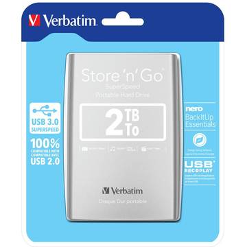 Hard disk extern Verbatim Store 'n' Go, 2TB, 2.5 inch, USB3.0