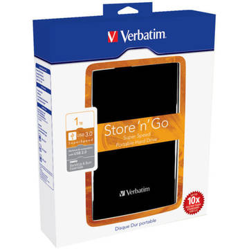 Hard disk extern Verbatim Store 'n' Go, 1TB, 2.5 inch, USB 3.0