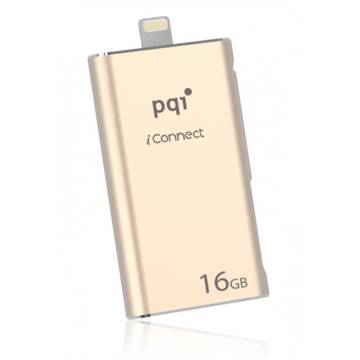 Memorie USB PQI Memorie USB iConnect, 16 GB, USB 3.0-OTG, aur