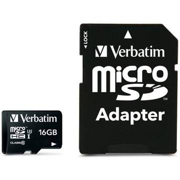 Card memorie Verbatim Pro micro SDHC, 16GB, clasa 10